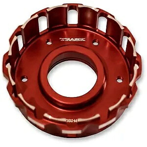 Trask TM-2013 レッドフィニッシュ ビレットクラッチバスケット ツインカム用 07-17 Trask TM-2013 Red Finish Billet Clutch Basket for Twin Cam 07-17 【並行輸入品】