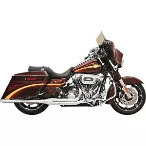 Bassani クローム ロング ロード レイジ 2-into-1 排気システム ハーレー ツーリング 10-16 用 Bassani Chrome Long Road Rage 2-into-1 Exhaust System for Harley Touring 10-16 【並行輸入品】