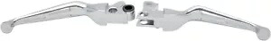 ハーレー ソフテイル ダイナ スポーツスター ロードキング用スロット付きクロームワイドブラックレバーセット Slotted Chrome Wide Black Levers Set for Harley Softail Dyna Sportster Road King 【並行輸入品】