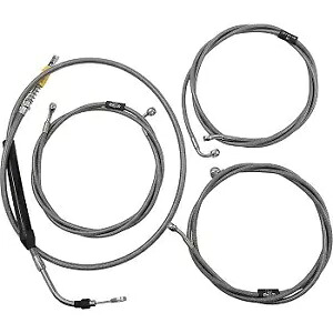 LA CHOPPERS LA-8056KT-16 ステンレス編み込みハンドルバーケーブル/ブレーキラインキット LA CHOPPERS LA-8056KT-16 Stainless Braided Handlebar Cable/Brake Line Kit 【並行輸入品】
