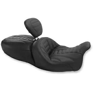 MUSTANG 79592 ワンピース ヴィンテージ 2アップ ツーリング シート - 運転席バックレスト付き MUSTANG 79592 One-Piece Vintage 2-Up Touring Seat- w/ Driver Backrest 【並行輸入品】