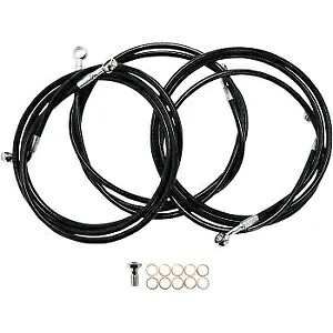 LA CHOPPERS LA-8052B16B ブラック 編組ブレーキラインキット 15-17 インチ エイプ用 LA CHOPPERS LA-8052B16B Black Braided Brake Line Kit for 15-17\