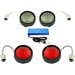 カスタム ダイナミクス ブラック コンプリート フロント リア ウインカー コンバージョン キット 02-11 ダイナ Custom Dynamics Black Complete Front Rear Turn Signal Conversion Kit 02-11 Dyna 【並行輸入品】