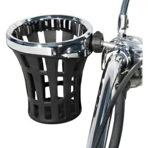 Ciro クローム Big Ass カップホルダー 7/8 インチまたは 1 インチのオートバイハンドルバー用 Ciro Chrome Big Ass Cup Holder for 7/8\