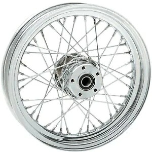 クローム 40 スポーク フロント ホイール 16 インチ x 3 インチ、ハーレー 00-07 FLT/FLHT/FLHR/FLHX/FLTR 用 Chrome 40 Spoke Front Wheel 16\