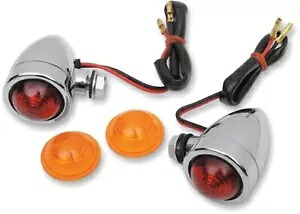 クローム ウインカー ミニ ブレット マーカー ライト ハーレー ソフテイル ダイナ チョッパー用 Chrome Turn Signals Mini Bullet Marker Lights for Harley Softail Dyna Chopper 【並行輸入品】