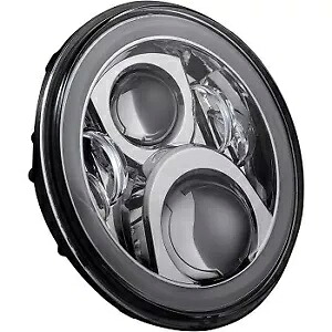 カスタム ダイナミクス クローム プログロー 7 インチ LED ヘッドランプ、色が変化するハロー付き、14 ～ 21 年用 Custom Dynamics Chrome ProGLOW 7\