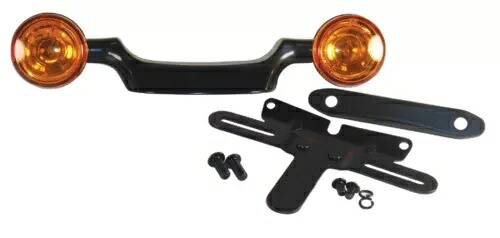 Mid USA 11443 ブラック ブレット ウインカー バー & プレート ツーリング 99-08 用 Mid USA 11443 Black Bullet Turn Signal Bar & Plate Relocation for Touring 99-08 【並行輸入品】