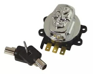 V-Factor 15017 クローム スカル イグニッション キー スイッチ ソフテイル ワイド グライド ロードキング用 V-Factor 15017 Chrome Skull Ignition Key Switch for Softail Wide Glide Road King 【並行輸入品】