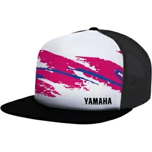 ライセンス付きヤマハ ホワイト グラフィティ フラット ビル スナップバック ハット - フリー サイズ Licensed Yamaha White Graffiti Flat Bill Snapback Hat - One Size 【並行輸入品】