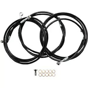 LA CHOPPERS LA-8052B13B ブラック ブレイデッド ブレーキ ライン キット 12-14 インチ LA CHOPPERS LA-8052B13B Black Braided Brake Line Kit 12-14\