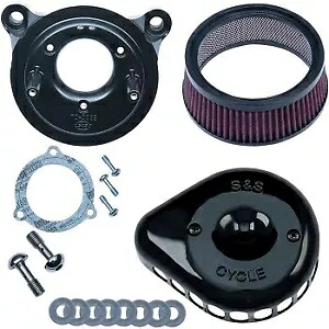 S&S Cycle ブラック ミニ ティアドロップ ステルス エア クリーナー キット ツーリング用 08-16 S&S Cycle Black Mini Teardrop Stealth Air Cleaner Kit for Touring 08-16 【並行輸入品】