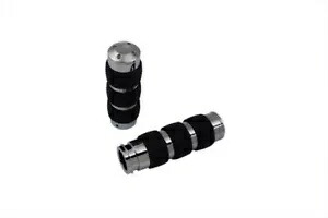 V-Twin 28-0298 ハンドグリップ クローム & ラバー ISO スタイル ハーレーエレクトロニック TBW 用 V-Twin 28-0298 Hand Grips Chrome & Rubber ISO Style for Harley Electronic TBW 【並行輸入品】