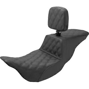サドルメン ツアー ステップアップシート フル格子ステッチ 背もたれ付き 08-23 ツーリング用 Saddlemen Tour Step-Up Seat Full Lattice Stitch with Backrest for 08-23 Touring 【並行輸入品】