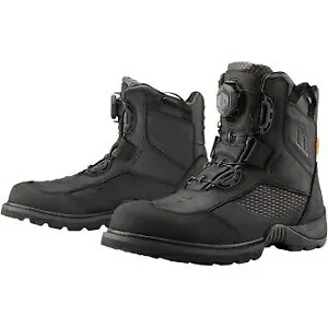 オートバイストリートライディング用のアイコンブラックストームホーク防水ブーツ Icon Black Stormhawk Waterproof Boots for Motorcycle Street Riding 【並行輸入品】