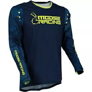 Moose Racing アグロイド ジャージ モトクロス - ネイビー/ハイビズ メンズ サイズ XL # 2910-6395 Moose Racing Agroid Jersey Motocross - Navy/Hi-Viz Men's Size XL # 2910-6395 【並行輸入品】