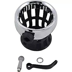 Ciro 50420 クローム カップ ホルダー ブラック ミラー ステム マウント オートバイ アプリケーション用 Ciro 50420 Chrome Cup Holder Black Mirror Stem Mount for Motorcycle Applications 【並行輸入品】