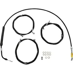 LA CHOPPERS LA-8056KT-13B ブラックビニール編組ハンドルバーケーブル/ブレーキラインキット LA CHOPPERS LA-8056KT-13B Black Vinyl Braided Handlebar Cable/Brake Line Kit 【並行輸入品】