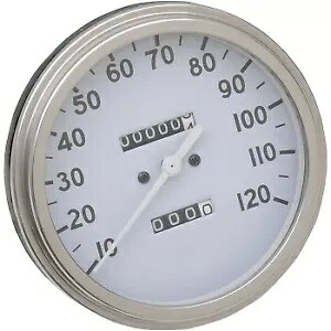 Drag Specialty DS-243877 ホワイト 5 インチ FL スタイル 2240:60 スピードメーター 36-40 用 Drag Specialties DS-243877 White 5\