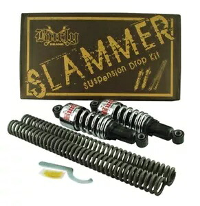 Burly ブランド スラマー ロワリング キット クローム ショック ハーレー ツーリング 80-13 用 Burly Brand Slammer Lowering Kit Chrome Shocks for Harley Touring 80-13 【並行輸入品】