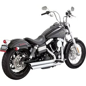 VANCE & HINES 17338 クローム Big Shots スタッガード エキゾースト システム 06-17 ダイナ FXD 用 VANCE & HINES 17338 Chrome Big Shots Staggered Exhaust System for 06-17 Dyna FXD 【並行輸入品】