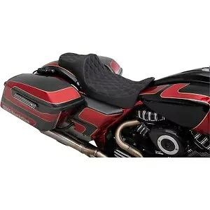 ドラッグ プレデター 2-アップ シルバー ダイヤモンド ステッチ シート エクステンデッド リーチ ツーリング用 08-21 Drag Predator 2-Up Silver Diamond Stitch Seat Extended Reach for Touring 08-21 【並行輸入品】