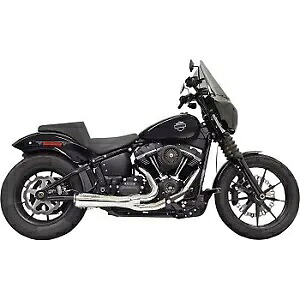 Bassani クローム リッパー ロード ロアージュ 2-into-1 ショート エキゾースト システム 18-20 ソフテイル用 Bassani Chrome Ripper Road Roage 2-into-1 Short Exhaust System for 18-20 Softail 【並行輸入品】