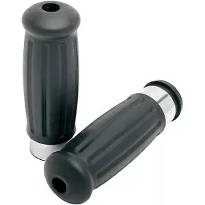 ハーレー1インチ電子TBW用ブラックラバーヴィンテージスタイルハンドグリップ Black Rubber Vintage Style Hand Grips for Harley 1\