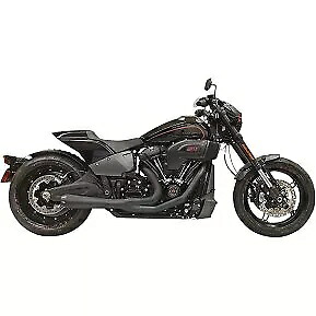 Bassani ブラック 15.5 インチ ショート ロード レイジ 2:1 エキゾースト 18-23 ブレイクアウト & ファットボーイ用 Bassani Black 15.5\