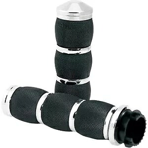 AVON MT-AIR-90-CH3-Ring 3 リング クローム ツーリング エア クッション ハンド グリップ 1 インチ用 AVON MT-AIR-90-CH3-Ring 3-Ring Chrome Touring Air Cushioned Hand Grips for 1\