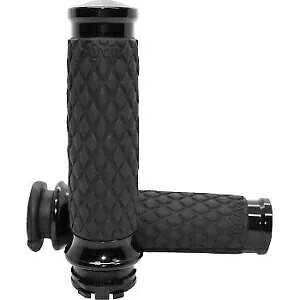 AVON DIA-60-ANO-FLY ブラック ダイヤモンド コンター ハンド グリップ ハーレー エレクトロニック TBW 用 AVON DIA-60-ANO-FLY Black Diamond Contour Hand Grips for Harley Electronic TBW 【並行輸入品】