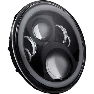 カスタム ダイナミクス ブラック 7 インチ LED Halo ヘッドランプ、14～21 ツーリング & 00～17 FLST 用 Custom Dynamics Black 7\