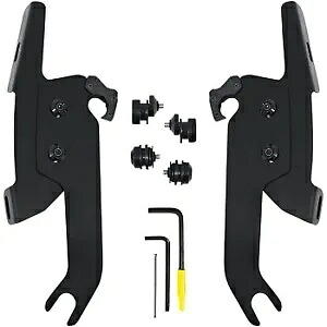 Memphis Shades ブラック トリガー ロック ファット/スリム フロントガラス マウント キット 18-21 FLSL用 Memphis Shades Black Trigger Lock Fats/Slim Windshield Mount Kit for 18-21 FLSL 【並行輸入品】