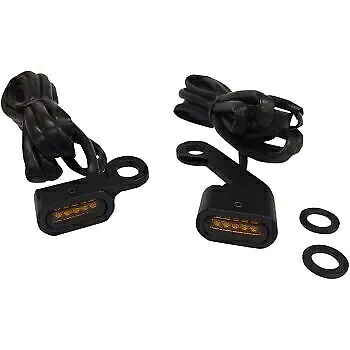 Drag Specialty ブラック アンバー LED ハンドルバー マーカー ライト 09-17 ツーリング用 Drag Specialties Black Amber LED Handlebar Marker Lights for 09-17 Touring 【並行輸入品】