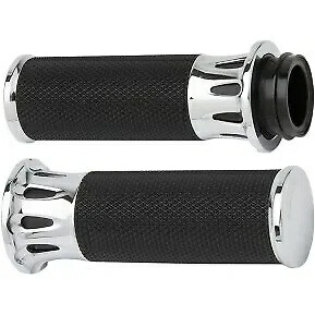 Arlen Ness 07-316 フュージョン クローム ディープカット ハンドグリップ ハーレーケーブルオプスロットル用 Arlen Ness 07-316 Fusion Chrome Deep Cut Hand Grips for Harley Cable Op Throttle 【並行輸入品】