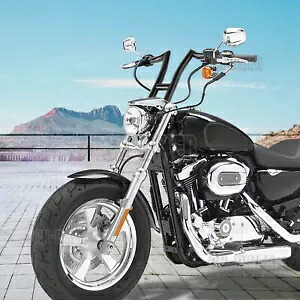 ブラック 12 インチ ライズ T バー ファット ハンドルバー ハーレー ソフテイル スポーツスター ダイナ ワイド グライド用 Black 12'' Rise T Bar Fat Handlebar For Harley Softail Sportster Dyna Wide Glide 【並行輸入品】
