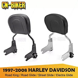 取り外し可能な助手席バックレスト シーシーバー 97-08 ハーレー ツーリング ロードキング FLHR 用 Detachable Passenger Backrest Sissy Bar For 97-08 Harley Touring Road King FLHR 【並行輸入品】