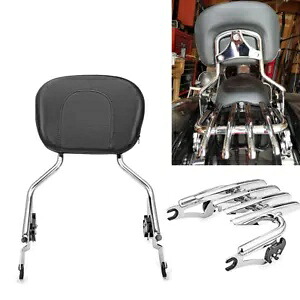 クローム バックレスト シーシーバー 荷物ラック ハーレー ストリート グライド ロードキング 09-24用 Chrome Backrest Sissy Bar Luggage Rack For Harley Street Glide Road King 09-24 【並行輸入品】