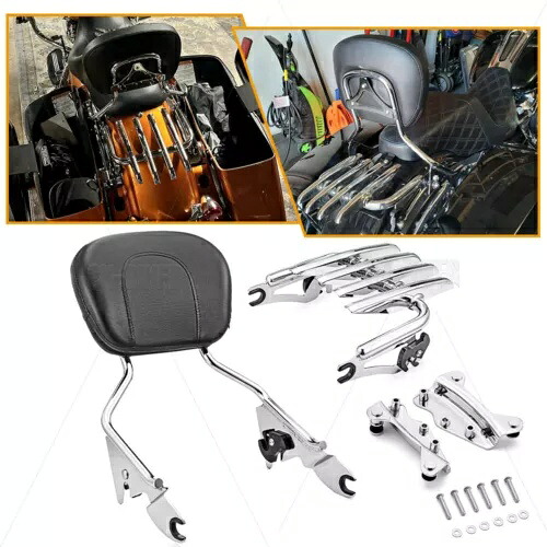 クイック取り外し可能なシーシーバーバックレスト + ラック + ドッキングハーレーロードグライド 2009-2013 Quick Detachable Sissy Bar Backrest+Rack+Docking For Harley Road Glide 2009-2013 【並行輸入品】