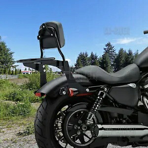 ブラック バックレスト シーシーバー & 荷物ラック ハーレー スポーツスター XL 883 1200 48 72用 Black Backrest Sissy Bar & Luggage Rack For Harley Sportster XL 883 1200 48 72 【並行輸入品】