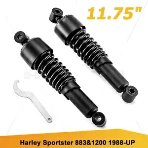 ブラック リアショック 11.75インチ ハーレー スポーツスター FXR スーパー グライド アイアン XL 883 1200用 Black Rear Shocks 11.75\