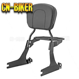 シーシーバー バックレスト ラージ パッド 荷物ラック キット 06-17 ハーレー ダイナ ローライダー S用 Sissy bar Backrest Large Pad Luggage Rack Kit For 06-17 Harley Dyna Low rider S 【並行輸入品】