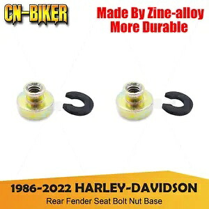 2x Zine 合金リアフェンダーシートマウントボルトナットベース 86-2024 ハーレーダビッドソン用 2x Zine Alloy Rear Fender Seat Mount Bolt Nuts Base For 86-2024 Harley Davidson 【並行輸入品】