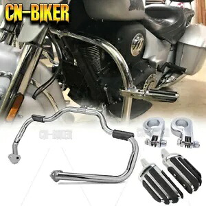 フロント口ひげエンジンガード/フットペグマウント 97-08 ハーレーツーリング FLHR FLHX 用 Front Mustache Engine Guard/Foot Peg Mounts For 97-08 Harley Touring FLHR FLHX 【並行輸入品】
