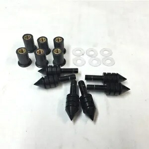 スズキ オートバイ フロントガラス ネジ ボルト キット フロントガラス ステンレススチール ブラック Suzuki Motorcycle Windscreen Screws Bolt Kit Windshiled Stainless Steel Black 【並行輸入品】
