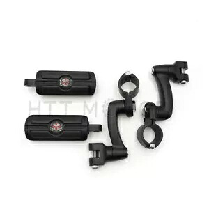 ブラック 360 調整可能な 1.5 インチ スカル フットペグ キット ホンダ VTX1300 シャドウ ヴァルキリー用 Black 360 Adjustable 1.5\