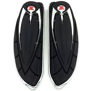 ハーレーエレクトラグライドロードグライド用クロームスパイダーフロントフロアボードカバー Chrome Spider Front Floorboard Cover For Harley Electra Glides Road Glides 【並行輸入品】