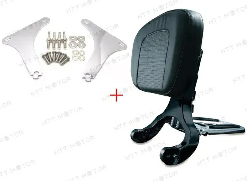 ハーレーヘリテージソフテイル用多目的ブラックバックレスト&クロームマウントキット Multi Purpose Black Backrest & Chrome Mount Kit for Harley Heritage Softail 【並行輸入品】