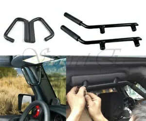 07-17 ジープラングラー JK 2/4D フロント/リアソリッドスチールサイドドアグラブハンドルバーに適合 Fit 07-17 Jeep Wrangler JK 2/4D Front/Rear Solid Steel Side Door Grab Handle Bar 【並行輸入品】