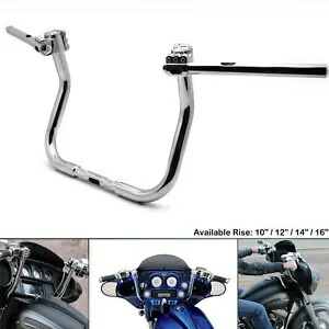 調節可能なプルバック 1 1/4 インチ ハンドルバー 14 インチ クローム ハーレー ツーリングと互換性あり Adjustable pullback 1 1/4\